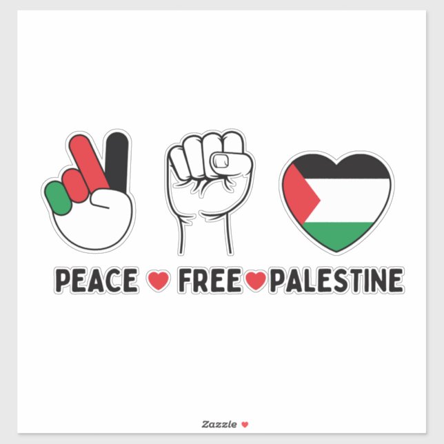 peace love Palestine -freedom for Palestinians Sticker (Sheet)