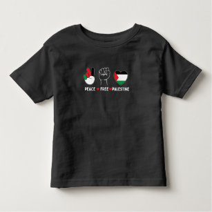 peace love palestine -freedom for palestinians toddler t-shirt