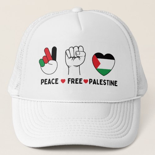 peace love palestine _freedom for palestinians trucker hat