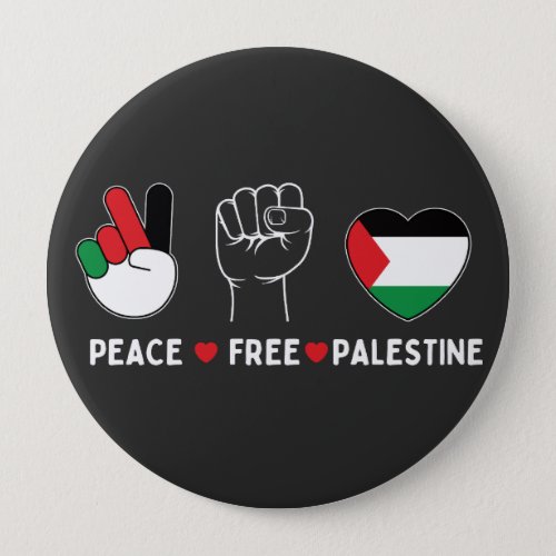 peace love palestine Freedom Palestinian Gaza Flag Button