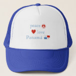 Peace Love Panama Heart Panamanian Flag Trucker Hat at Zazzle