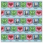 Peace Love Panda Bear Fabric