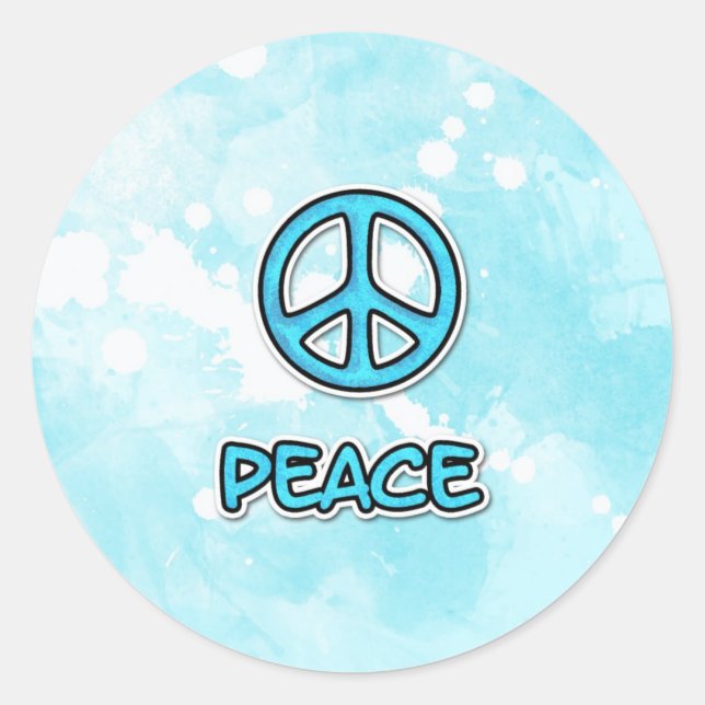 peace love panda classic round sticker (Front)