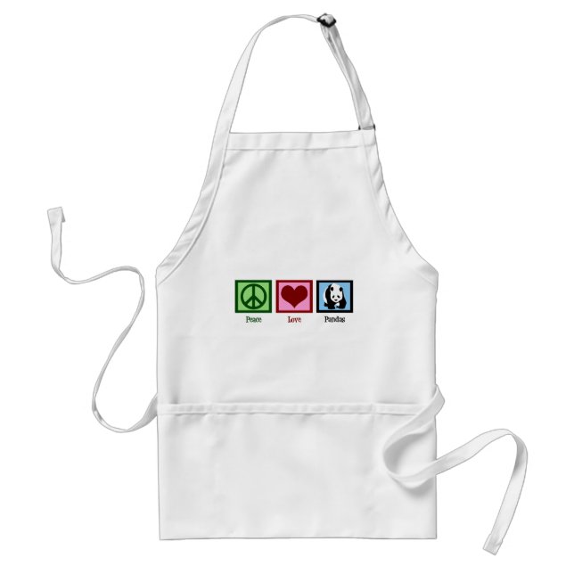 Peace Love Pandas Adult Apron (Front)