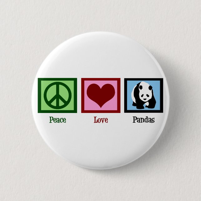 Peace Love Pandas Button (Front)