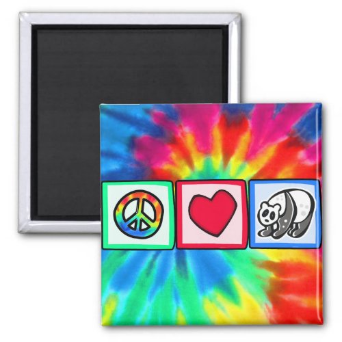 Peace Love Pandas Magnet