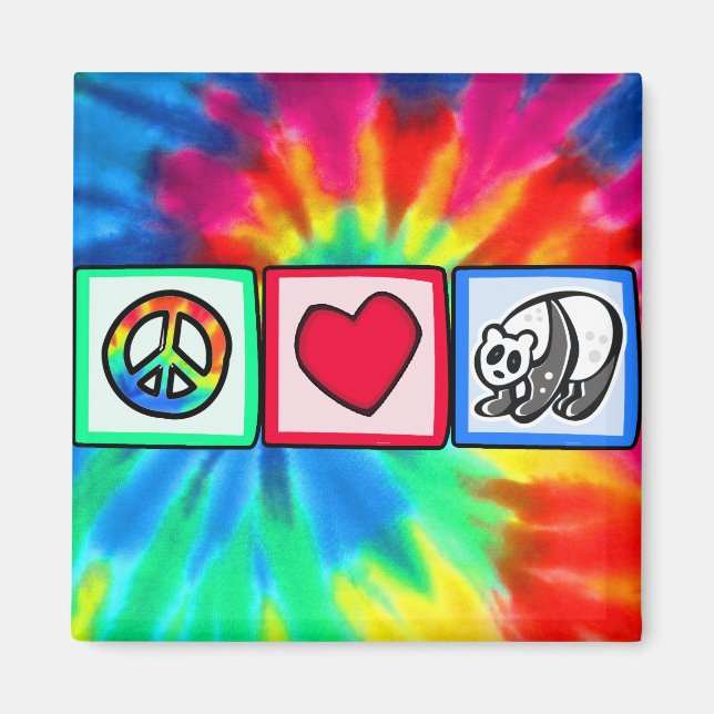 Peace, Love, Pandas Magnet (Front)