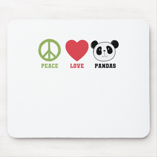 Peace Love Pandas Mouse Pad (Front)