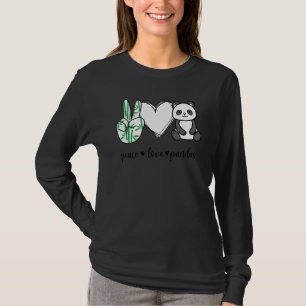 Peace Love Pandas Peace Hand Sign Pandas Animal T-Shirt