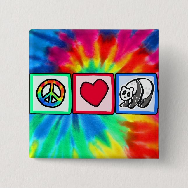 Peace, Love, Pandas Pinback Button (Front)