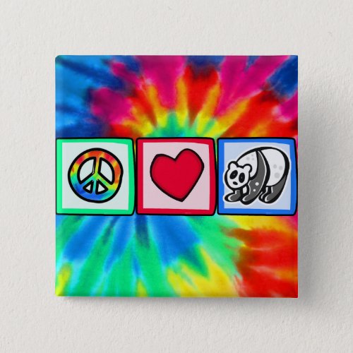 Peace Love Pandas Pinback Button