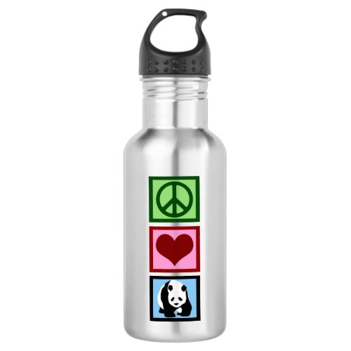 Peace Love Pandas Stainless Steel Water Bottle