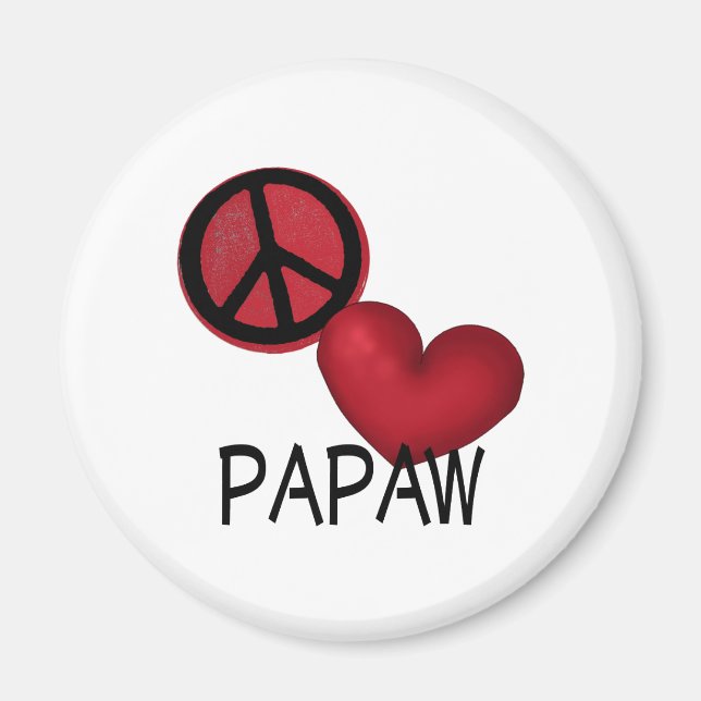 Peace Love Papaw Magnet (Front)