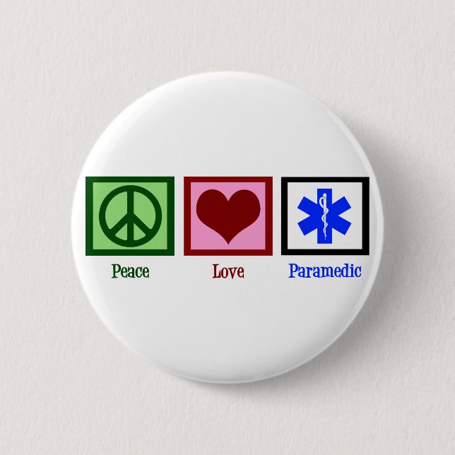 Peace Love Paramedic Button (Front)