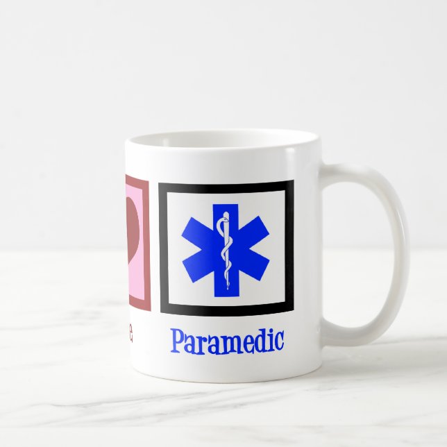 Peace Love Paramedic Coffee Mug (Right)