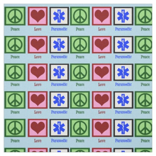 Peace Love Paramedic Fabric