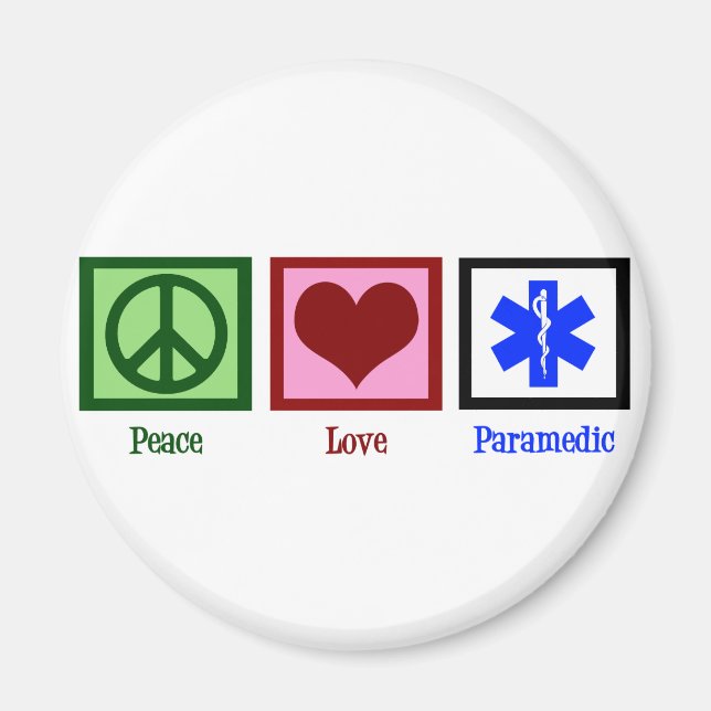 Peace Love Paramedic Magnet (Front)