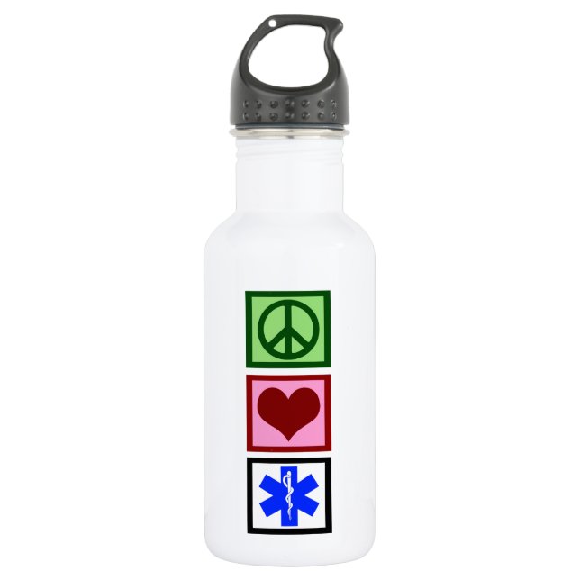 Peace Love Paramedic Water Bottle (Front)