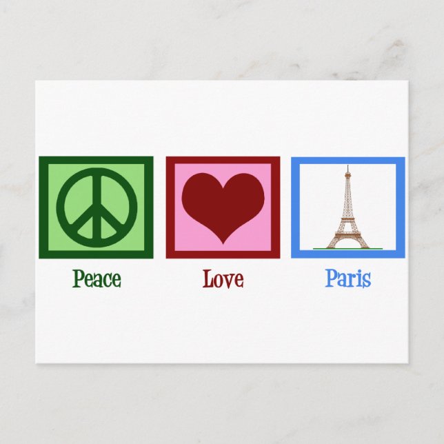 Peace Love Paris Postcard (Front)