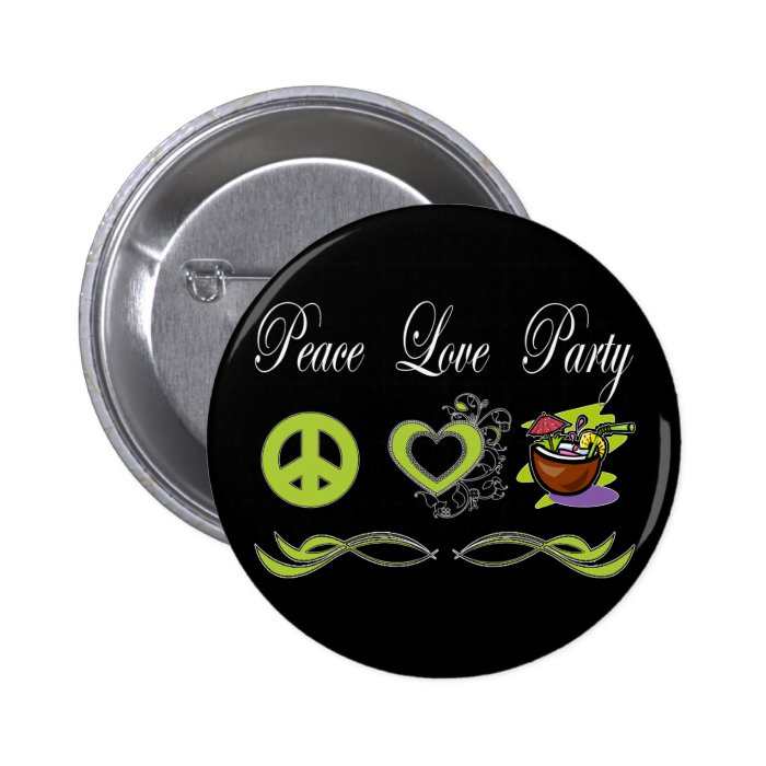 Peace Love Party Buttons