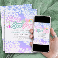 Peace Love Party Groovy Pastel Tie Dye Birthday
