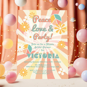 Peace Love & Party Hippie Party Invitation
