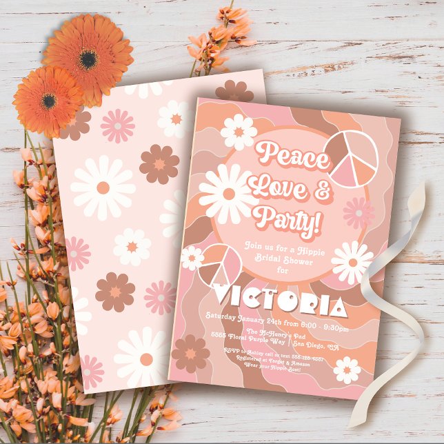 Peace Love & Party Hippie Party Invitation (Creator Uploaded)