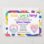 Peace, Love &amp; Party Invitation at Zazzle