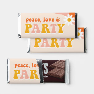 Peace Love Party Retro Birthday Hershey Bar Favors