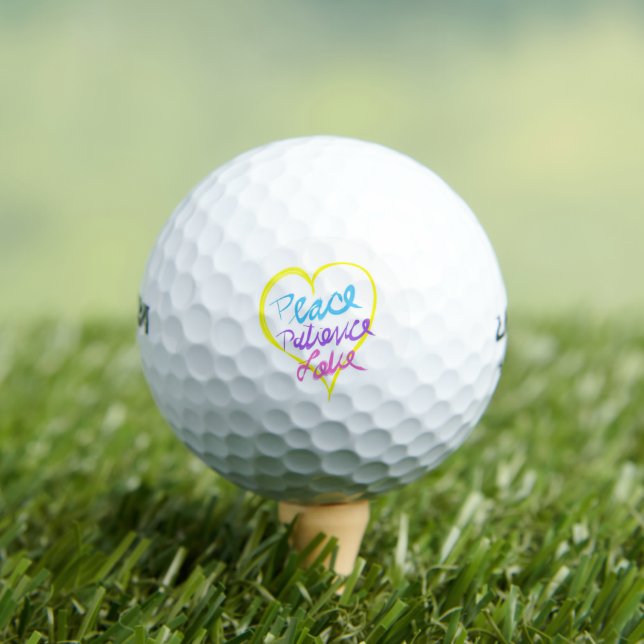 Peace Love Patience Golf Balls (Insitu Tee)
