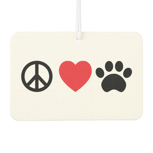 Peace Love Paw Car Air Freshener (Front)