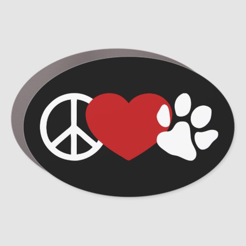 Peace_Love_Paw Car Magnet