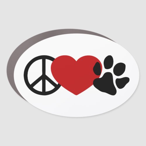 Peace_Love_Paw Car Magnet