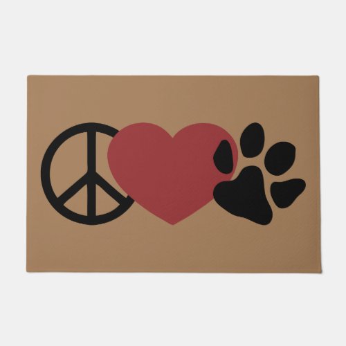 Peace_Love_Paw Doormat