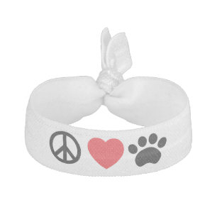 Peace, Love, Paw Hair Tie Bracelet