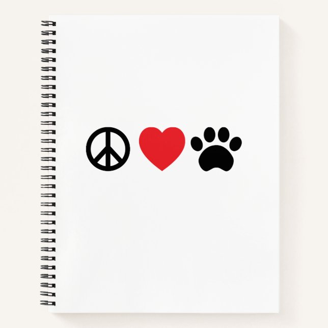 Peace Love Paw Notebook (Front)