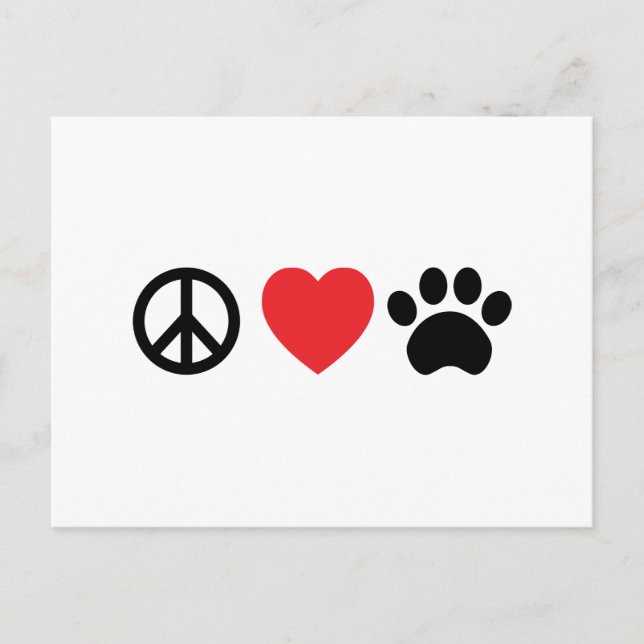 Peace, Love, Paw Postcard (Front)