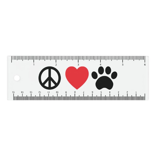 Peace Love Paw Ruler (Front)