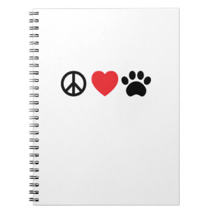 Peace Love Paw Spiral Notebook