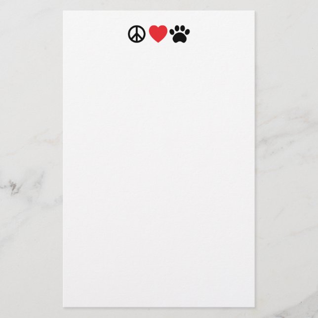 Peace Love Paw Stationery (Front)