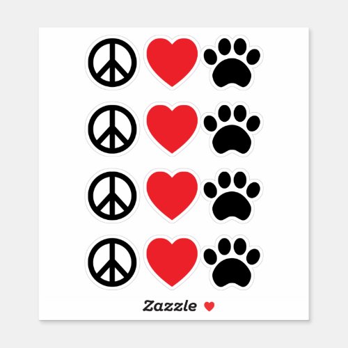 Peace Love Paw Sticker