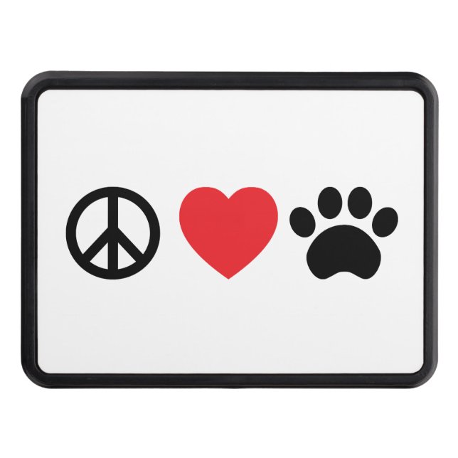 Peace Love Paw Trailer Hitch Cover (Front)