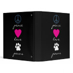 Peace Love Paws 3 Ring Binder