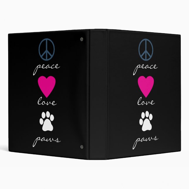 Peace Love Paws 3 Ring Binder (Background)