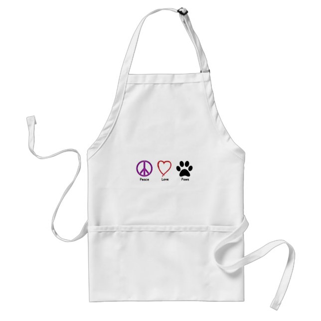 Peace Love Paws Adult Apron (Front)