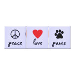 Peace Love Paws Canvas Print