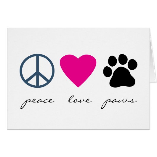 Peace Love Paws Cards (Front Horizontal)