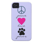 Peace Love Paws iPhone 4 Case-Mate Case