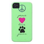 Peace Love Paws Case-Mate iPhone 4 Case