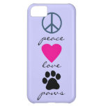 Peace Love Paws Cover For iPhone 5C